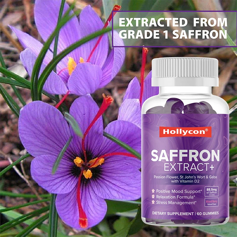 Private Label Saffron Extract Gummies Stress Sleep Support Calm Mood
