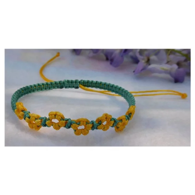Flower Friendship Bracelet - Etsy | String bracelet patterns, Diy friendship  bracelets patterns, Friendship bracelets diy