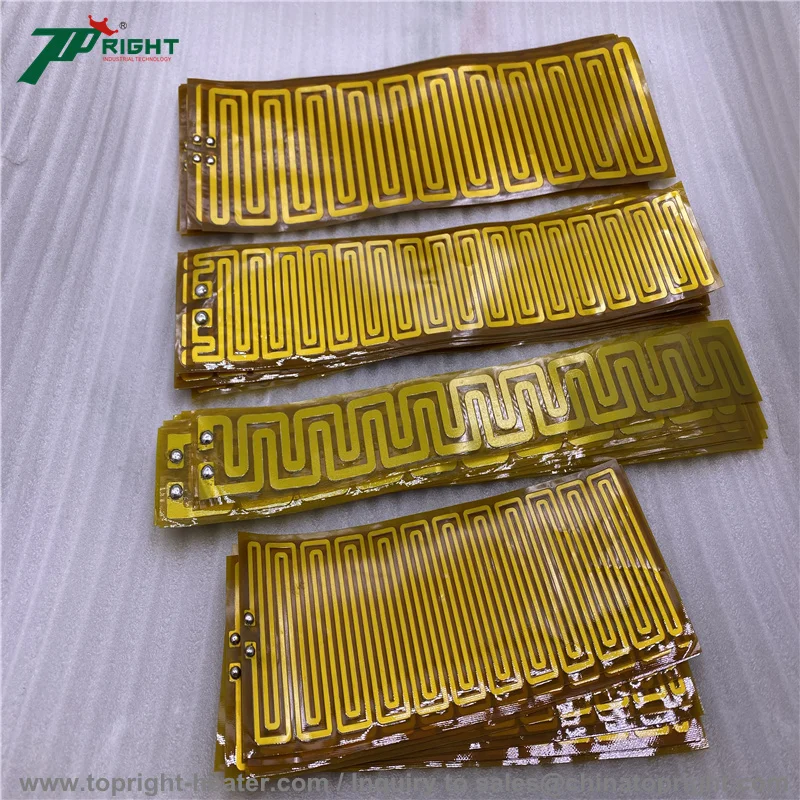 12v Kapton Polyimide Film Heating Element Etched Foil Heater With Glue