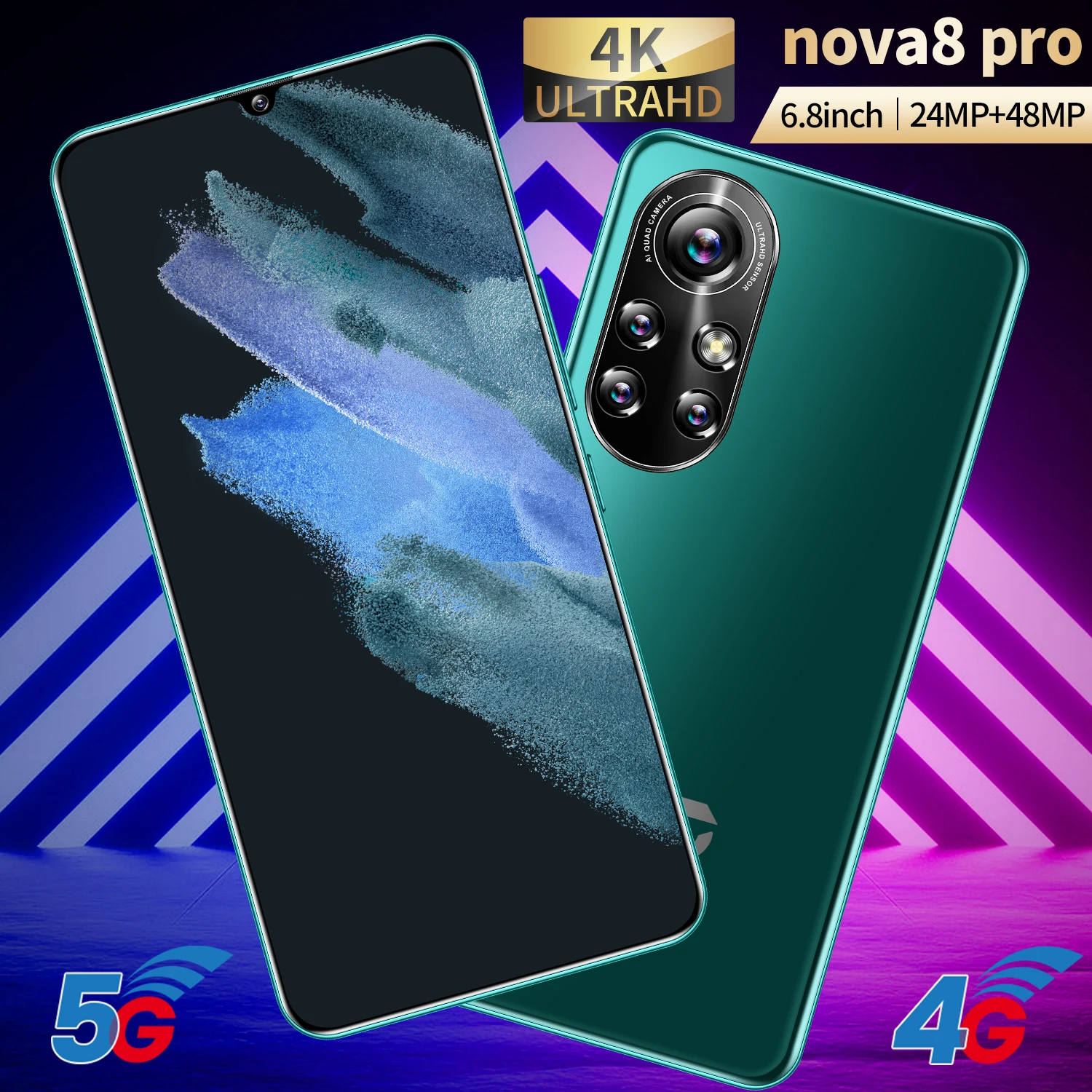 Смартфон Novo8 Pro, 3440x1440, 10 ядер, 16 + 512 ГБ, 5G