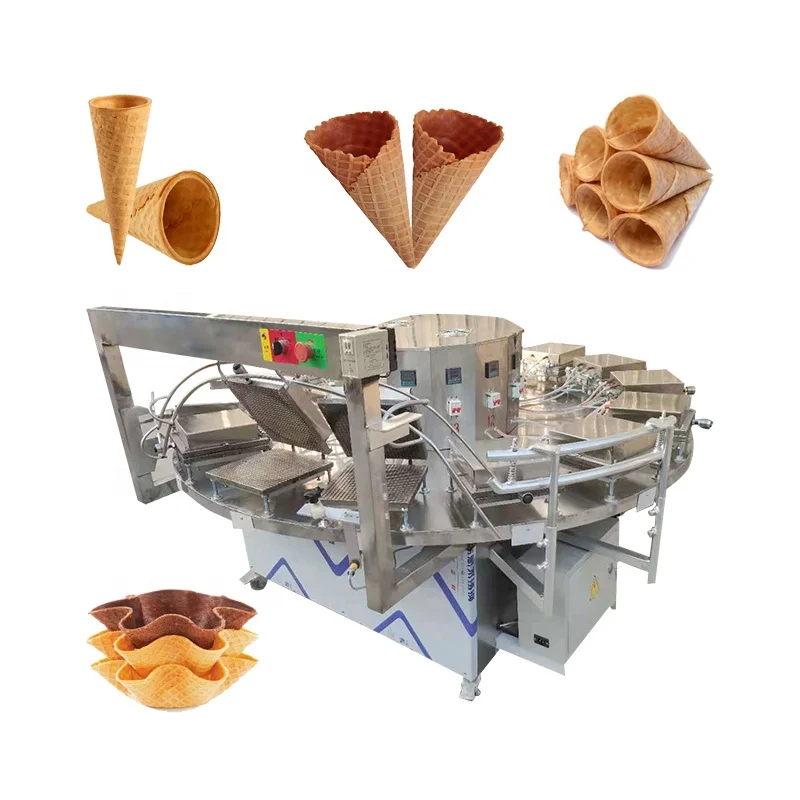 Automatic Ice Cream Waffle Cone Maker Making Machine Sugar Wafer Ice Cream Cones Baking Forming Machines