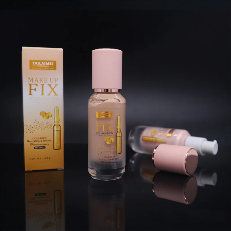 F182 Custom 5 Colors Fix Natural Foundation Moisturizing Whitening Lightweight Face Care Base Cream Smooth Makeup Foundation