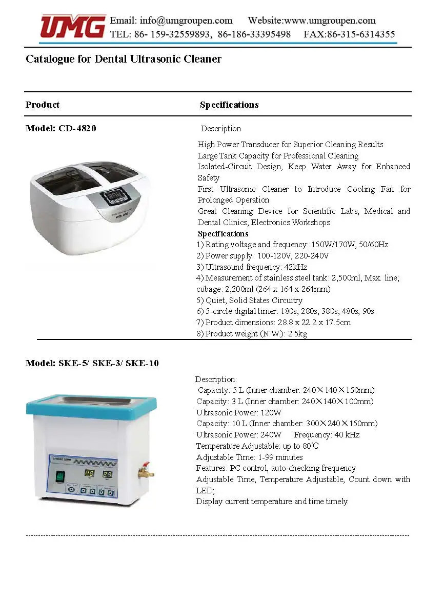 SKE-3S/ SKE-5S/ SKE-6S Ultrasonic cleaning machine - Tangshan UMG