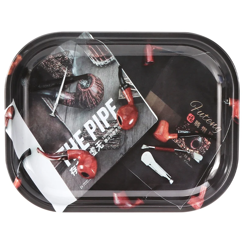 Futeng 18*14cm Metal Tin Custom Printed Rolling Tray Tobacco Smoking