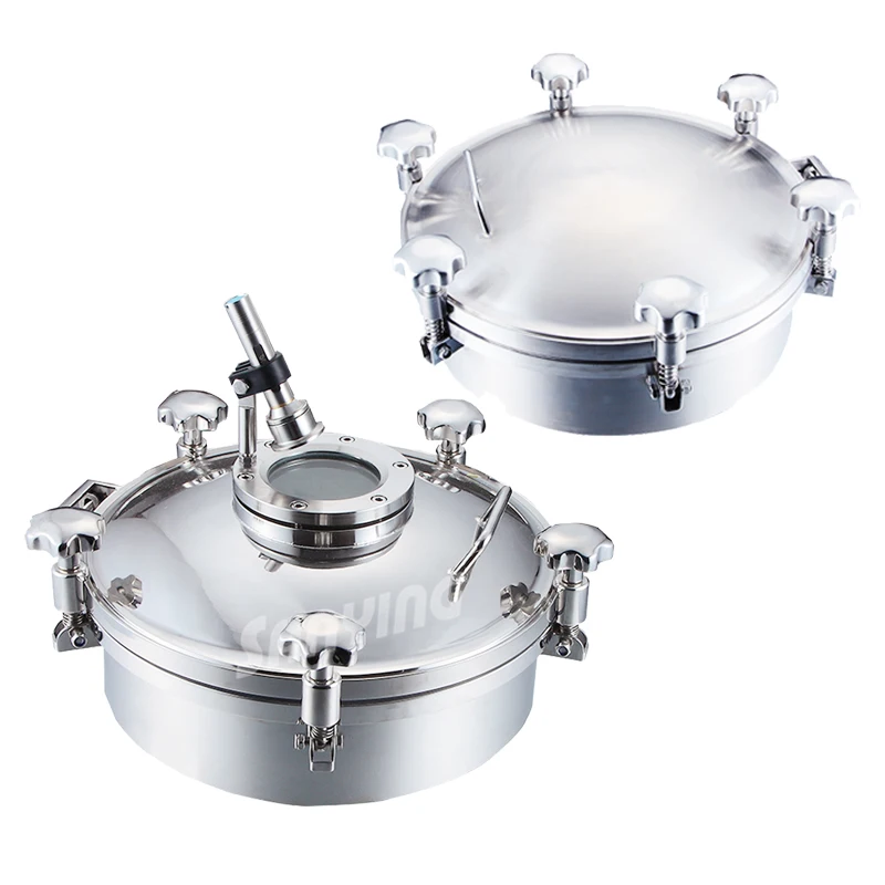 SS304 316 Elliptical Oval Quick Opening Non Pressure Sanitary Manhole Cover Stainless Steel Manway Manufacturers