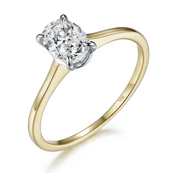 Fashion 14K Yellow Gold Natural Amethyst Blue topaz Ring Gemstone Rings For Women Moissanite customized Wedding Promise Ring