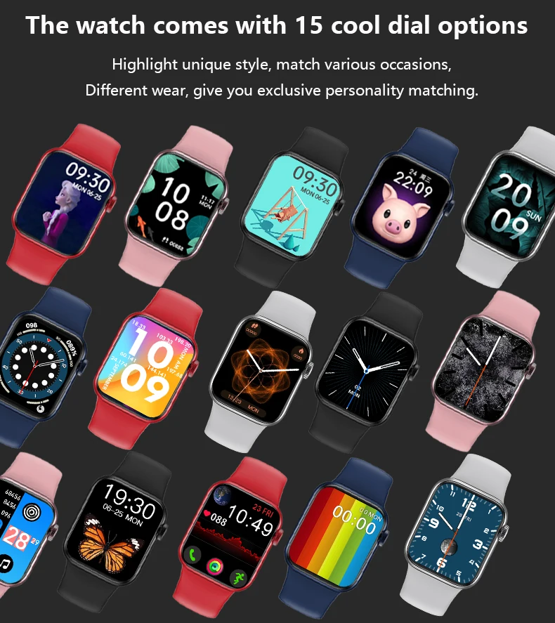 
Смарт-часы I12, 1,69 дюйма, водостойкие, с фитнес-трекером 