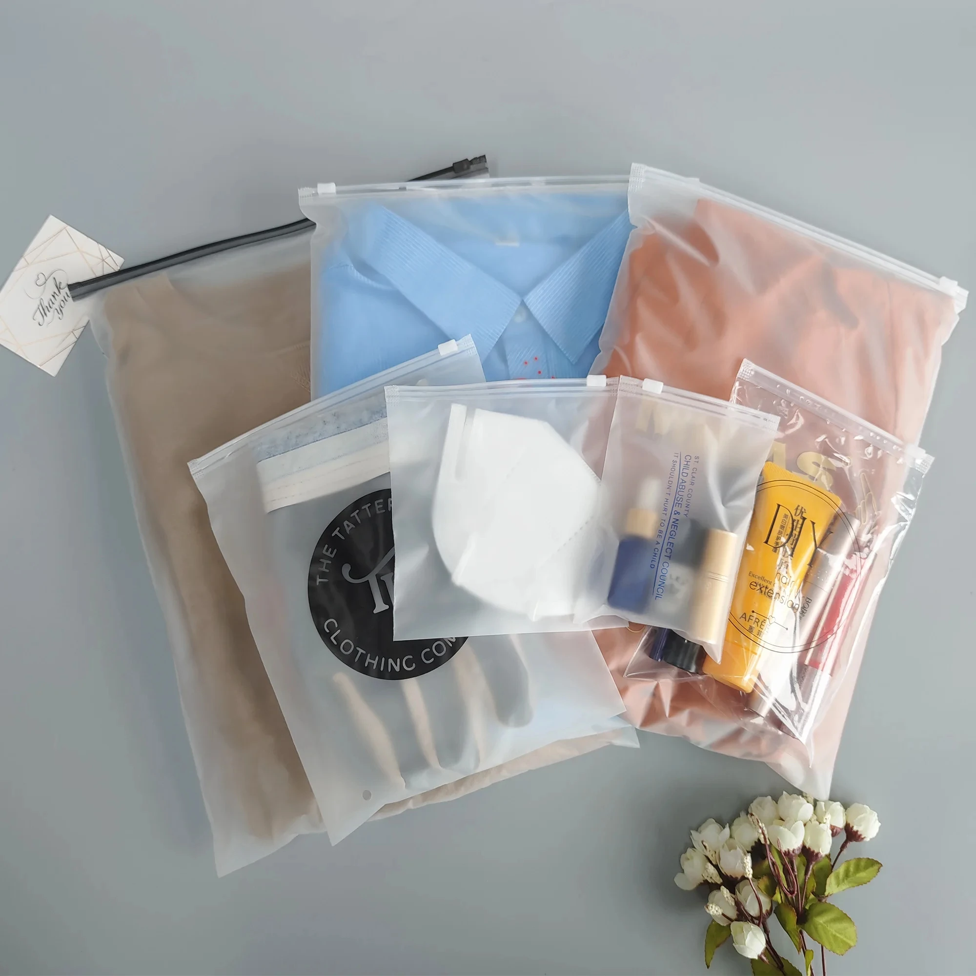 EVA frosted zipper bag packaging bag plastic ziplock bag clothing zipp –  PureLife