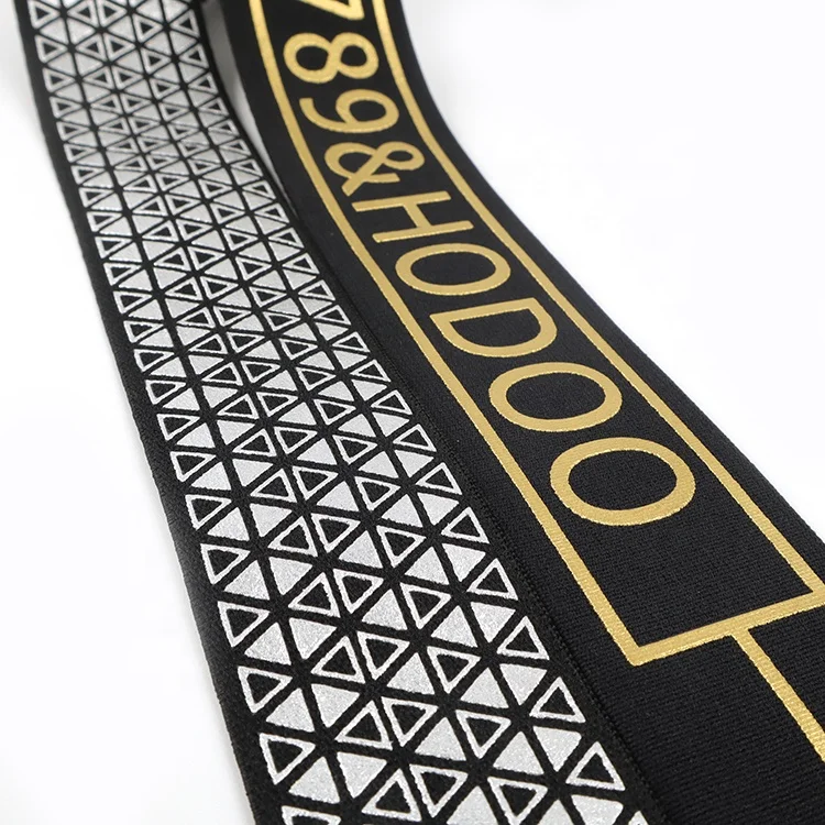 Custom Logo Jacquard Elastic Knit Woven Webbing Garment Tape