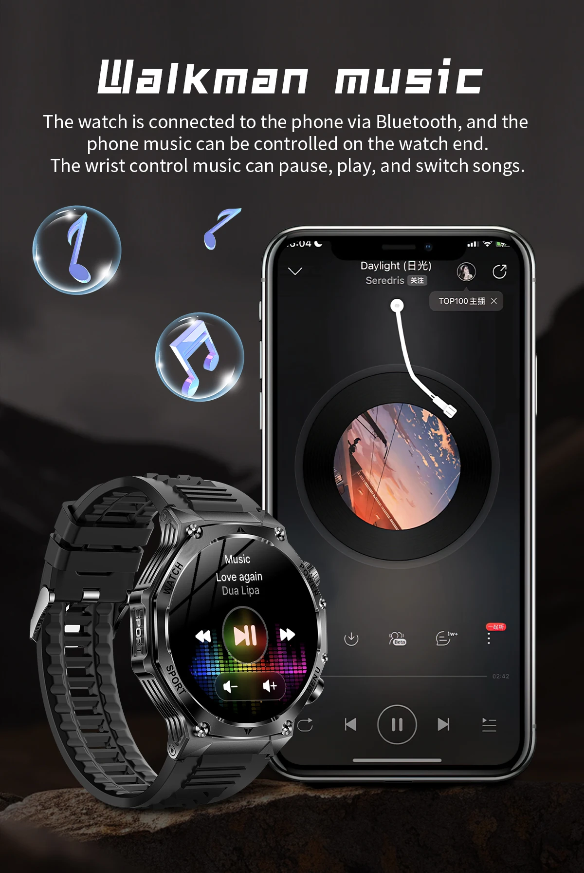 Chinese factory supplier supply  2025 Sanvnet Ak82 Men's Rugged Smart Watch 1.8'' Hd Screen Super Large Memory Health Monitoring For Outdoor Sports Smartwatch - Buy Call Answering Smartwatch ai Voice Assistant Smartwatch fitness Monitoring Smartwatch round Shape Smartwatch ak82 Sports Smartwatch sleep Tracking Smartwatch fashionable Smartwatch