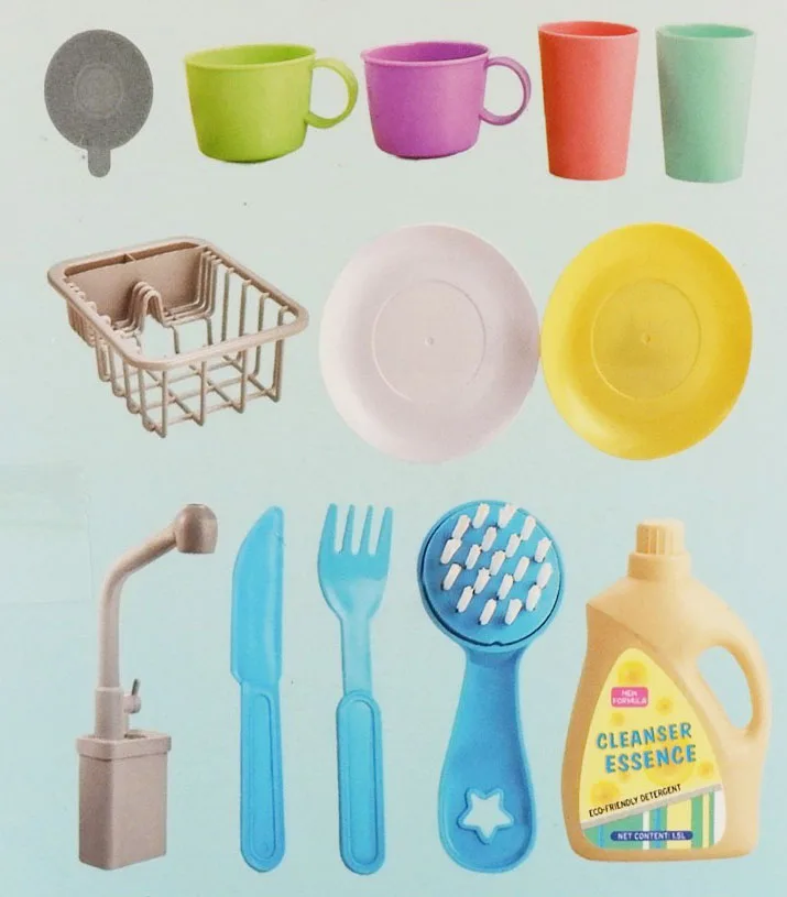 Ensembles cuisine Jouet cuisine pour lave-vaisselle avec lavabo électrique - Bleu