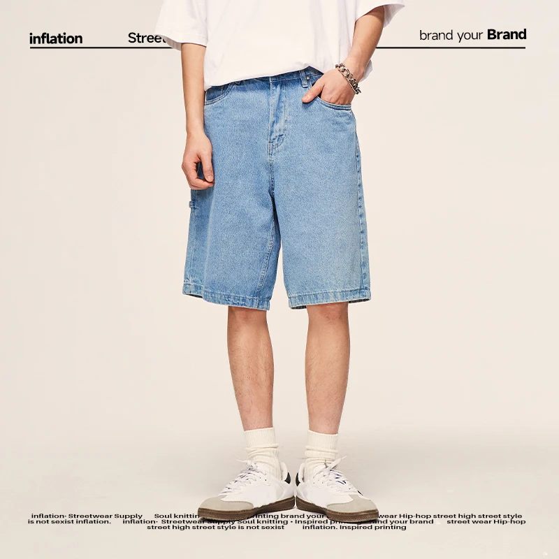 QUICKSHOW Denim Men Jean Shorts Streetwear Button Pants Denim Shorts for Boys Apparel