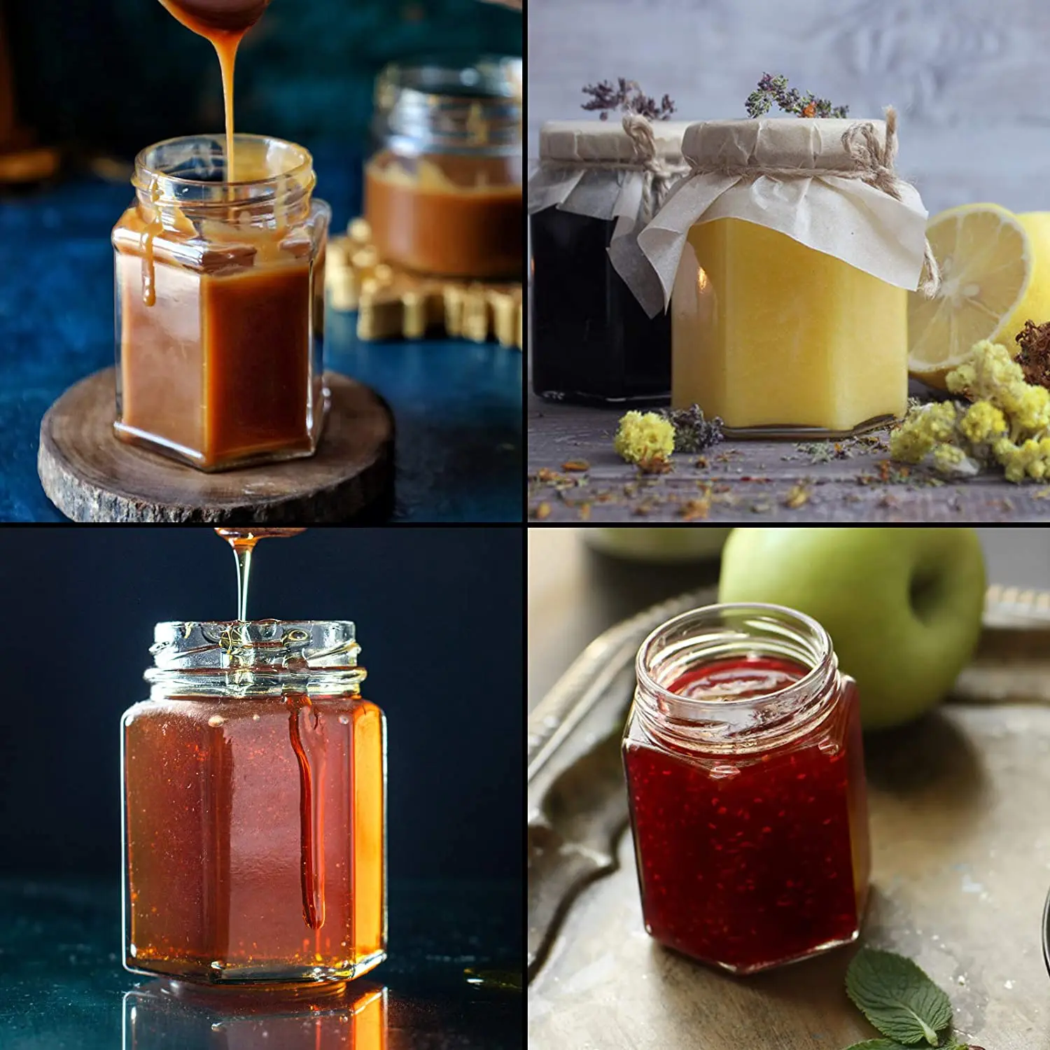 批发六角食品级蜜罐50毫升80毫升100毫升380毫升500毫升750毫升宽口