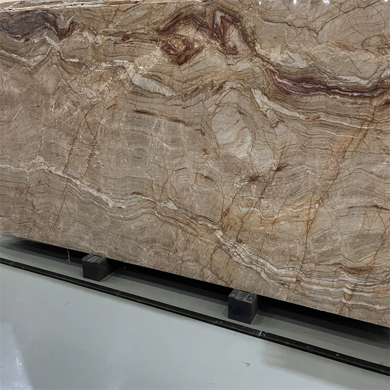 product brazil impression gold quartzite slab for kitchen countertop gold exotic stone wall tiles for hotel projects-3