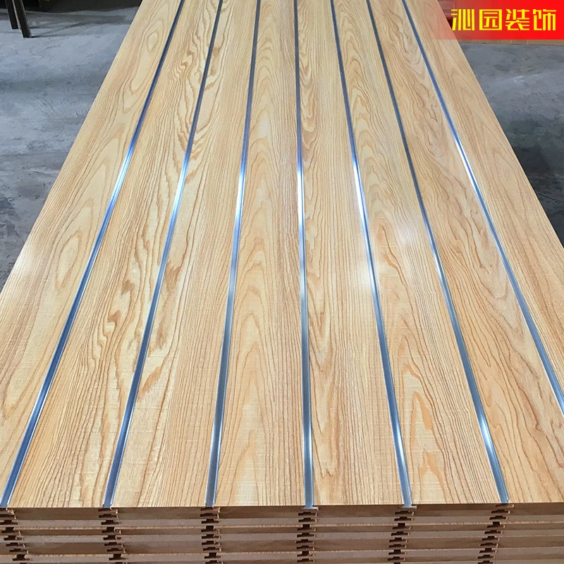18mm Thickness Slatwall Laminated Mdf Sheet Board Groove Slat Wall