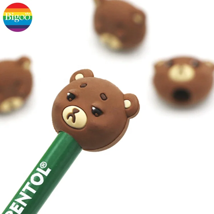 Смешанные 3d Животные дизайн карандаш Топпер ластик индивидуальные канцелярские принадлежности для детей и