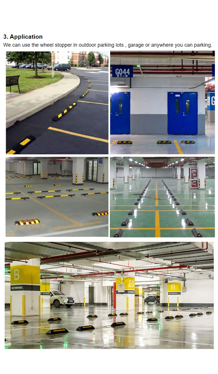 Factory Wholesale Parking Block Reversing Positioner Rubber Block Wheel Stopper Parking Locator Parking Bumpers Wheel Chocks factory