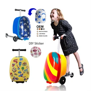 Luggage Kids 3D Maletas De Viaje Nios Flyte Children's Airport Sit Ride on the Riding a Suitcase Scooter Rideable Luggage