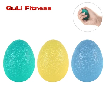 Guli Fitness 2021 Hot Sale Silicon Sporting Training Strengthen Exercise TPR Egg Shaped Hand Grip Massage Ball Hand Exerciser