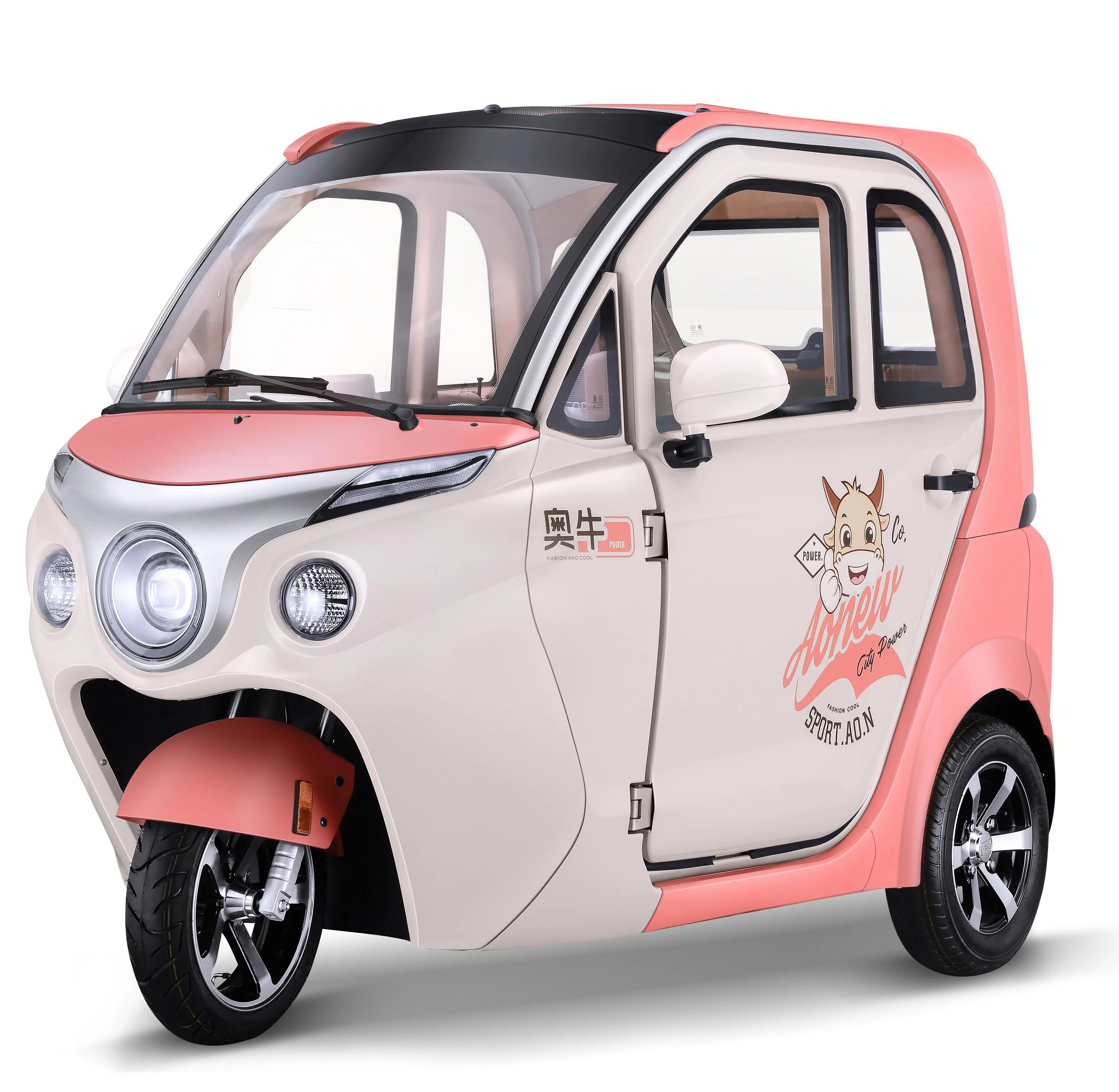 New Mini Three Wheel Electric Tricycle Closed Cabin 3 Wheeler Tuk Tuk ...