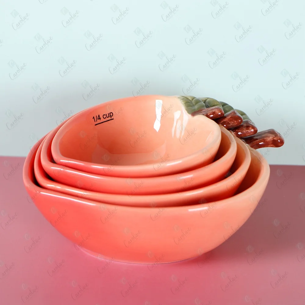 Custom Spring Pink Peach Measuring Cups 4 Set