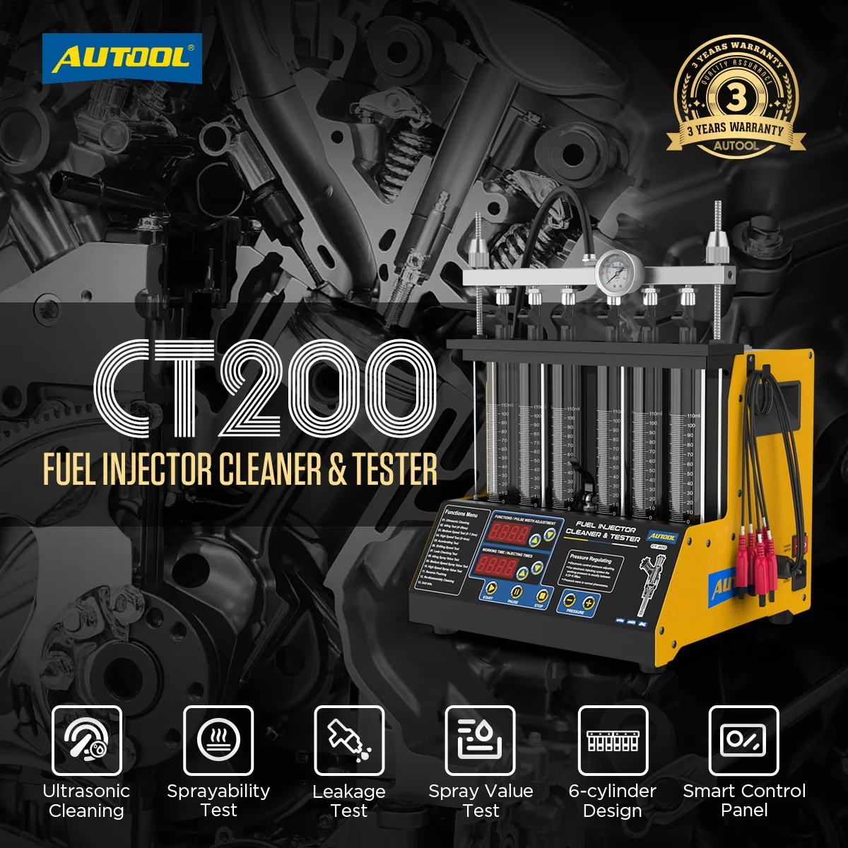 Autool CT200 Ultrasonic Cleaning Injector Tester
