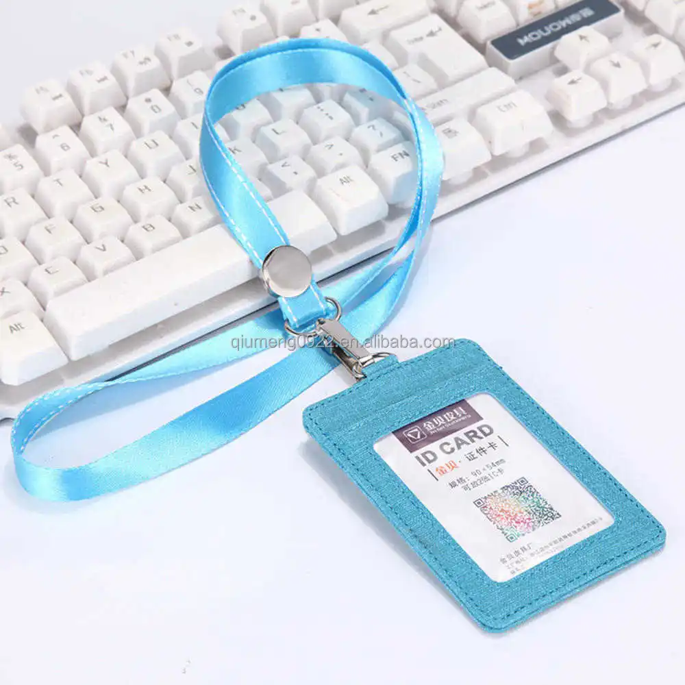 Card Holder Student ID Lanyard Badge Reel Holder Bus Pass Case Bank Credit  Card Holder Strap Cardholder Office Supplies (Blue) : : Office  Products