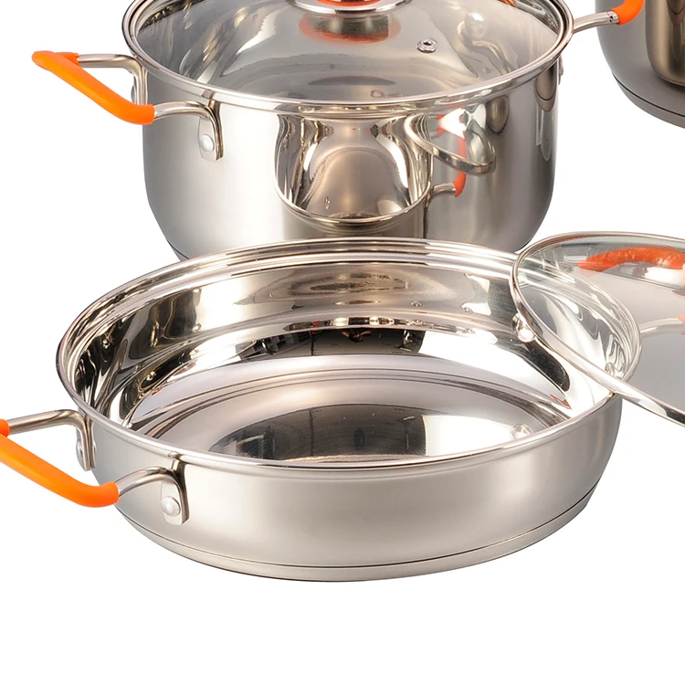 Customize Kitchen Non Stick Cookware Set Large Soup Pots Stainless Steel Chef Cookware Sets factory