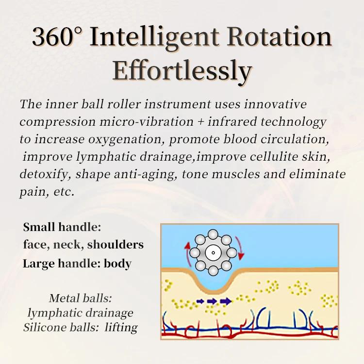 Inner Ball Roller Massage Equipment Rolling Lymphatic Drainage Cellulite Treatment Facial Rejuvenation Body Rollers Massager Wrinkle Remover Skin Rejuvenation Inner ball roller massage equipment slimming massage machine - Honkay roller massage ball,inner ball roller,roller massage,roller ball,inner ball roller machine