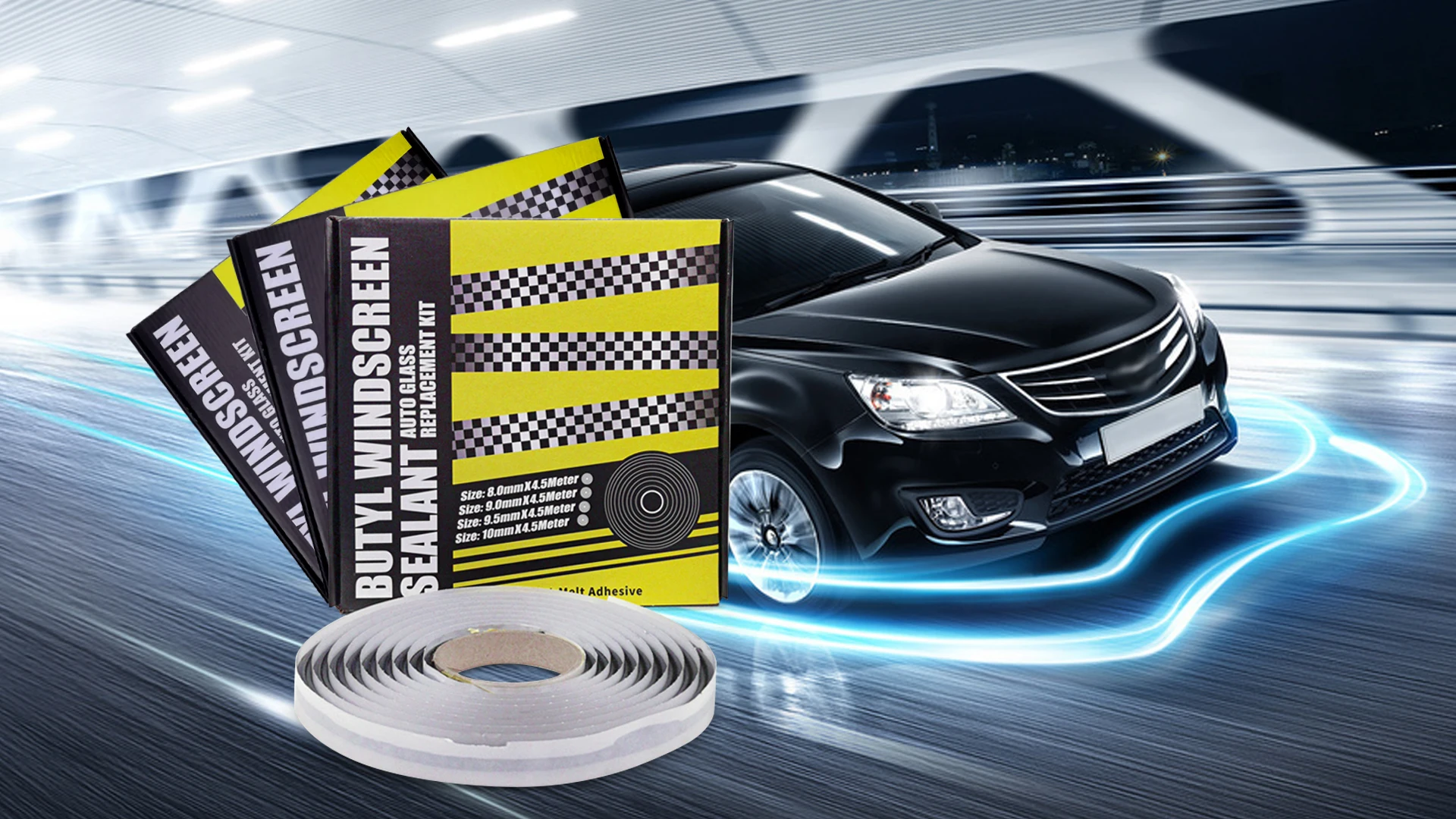 Auto Headlight Headlamp Retrofit Adhesive Sealant 9.5mm *4.5m Car