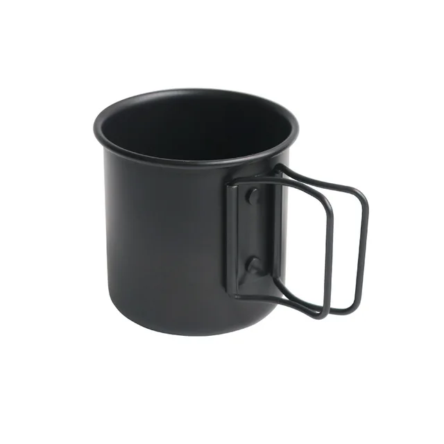 Howlighting 300ml Camping Outdoor Portable Mug Folding Handle Tea Aluminium Camping Coffee Cup