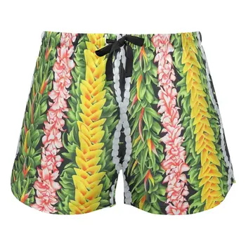 Hawaii Puakenikeni Lei Print Modal Sleepwear Custom Summer Women's Pajamas Shorts For Girls