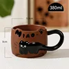 [Single Cup] Embossed Cat Cup - Vermilion Red