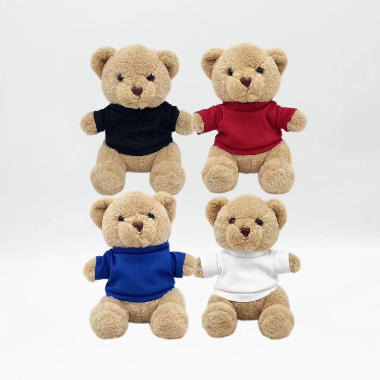 Customized sublimated logo plush teddy bear toys with shirt stuffed ...