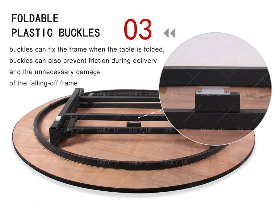 Foldable Dining Desk Solid Wooden Banquet Catering Hotel Round Table Sizes 4 5 6 7ft Hotel Restaurant Dining Hall Wedding Table