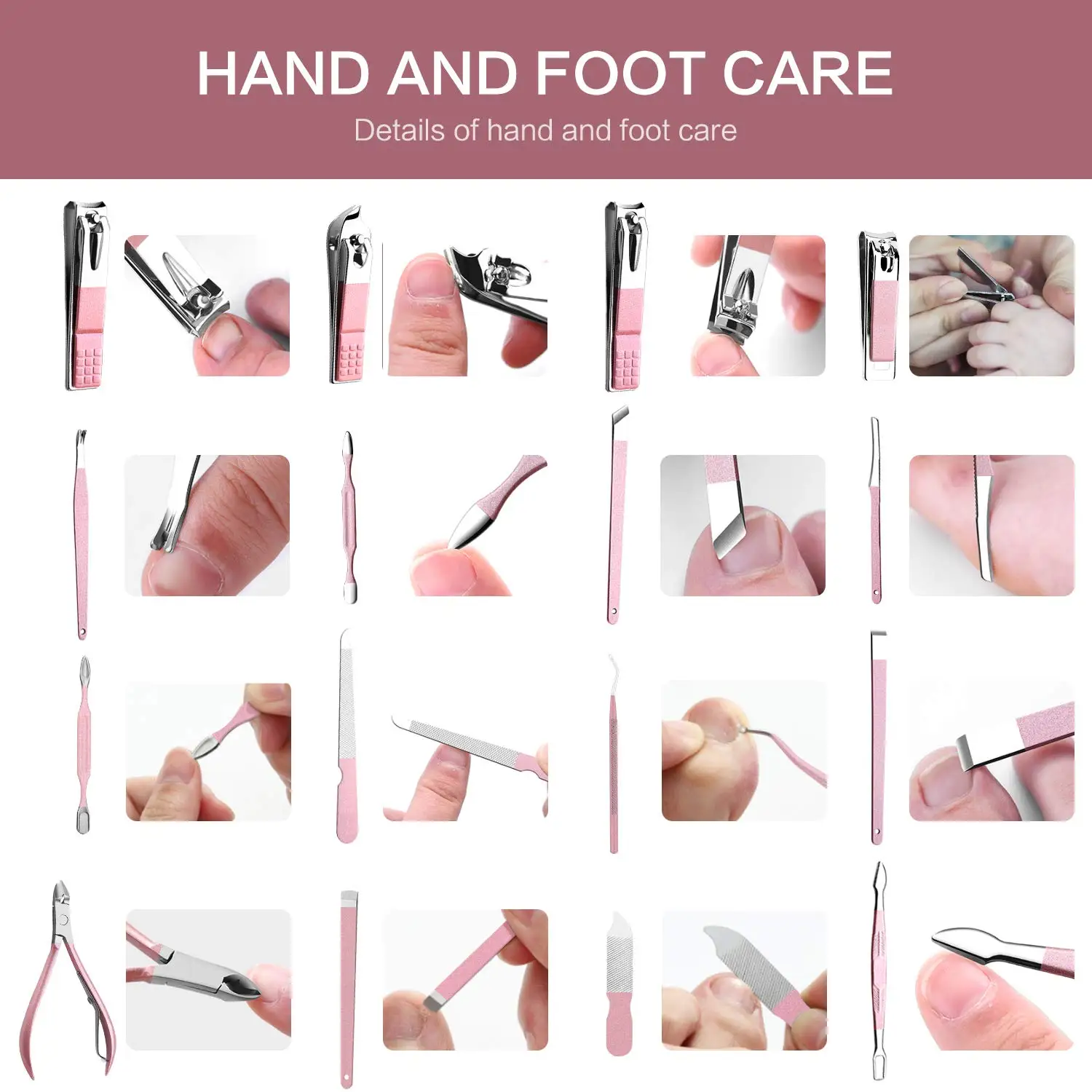Кусачки для ногтей Педикюр Набор 26 в 1 маникюрный набор профессиональный маникюрный набор для педикюра и маникюра и педикюра, фрезер инструменты