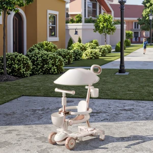 Alloy Baby Scooter Anti-Slip Pedal PU Flash Wheel Simulated Leather Guardrail Plastic Toy Ride-On Car Children Similar Real Car