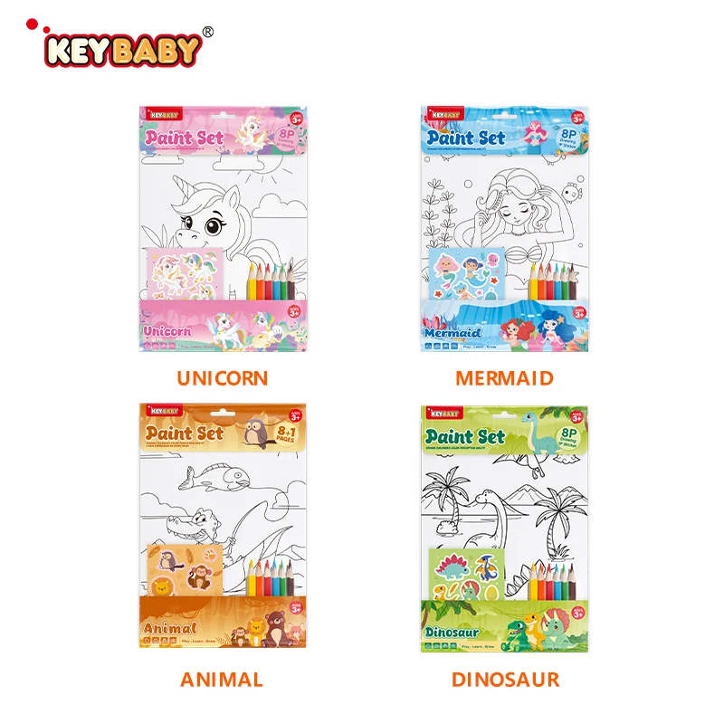 Keybaby Custom 2026 Book Publishing Printing Services  Preschool Sticker & Coloring Books for 3+ Kids