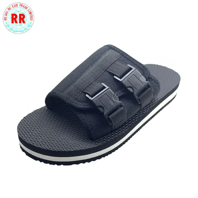 HIGH QUALITY costumised custom made open toe buckle sandal men black stylish men mold sandal thick sole