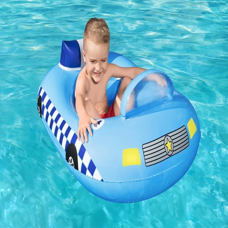 Custom Children's PVC Inflatable Police Car Motorcycle Ride-Ons for Amazon Water Spray Toy Inflatable Water Amusement Facilities