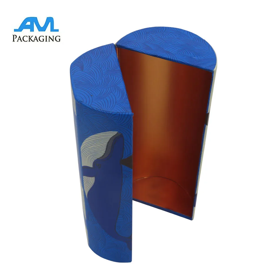 Custom Semicircle Macaroon Packing Premium Chocolate Gift Packaging Round Cylinder Cardboard Cookie Biscuit Box