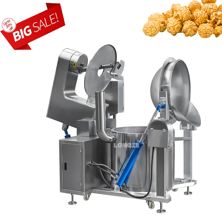 Longze 100L Gas Heating Pop Corn Machine Caramel Flavour Popcorn Making Machine for Supply