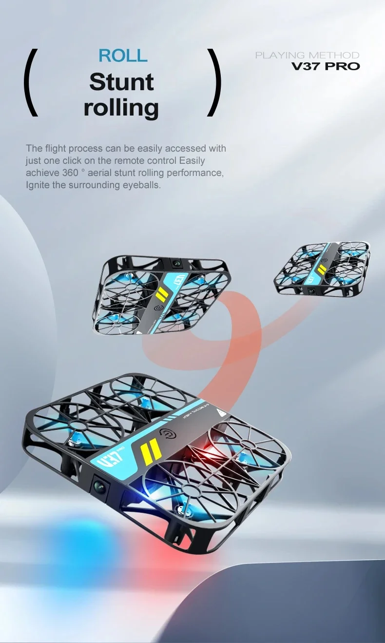Factory V37 Pro Square Drone 4K HD Camera FPV Live Video Gravity Sensor One Key Take-off Remote Control Small Selfie Drone Toys