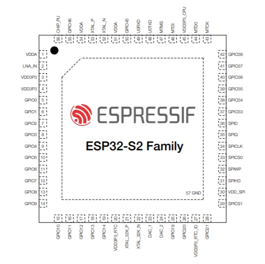 Espressif Original Esp32-s2fh2 Smd Esp32 Wifi Ic Chip Esp32s2fh2 2.4 ...