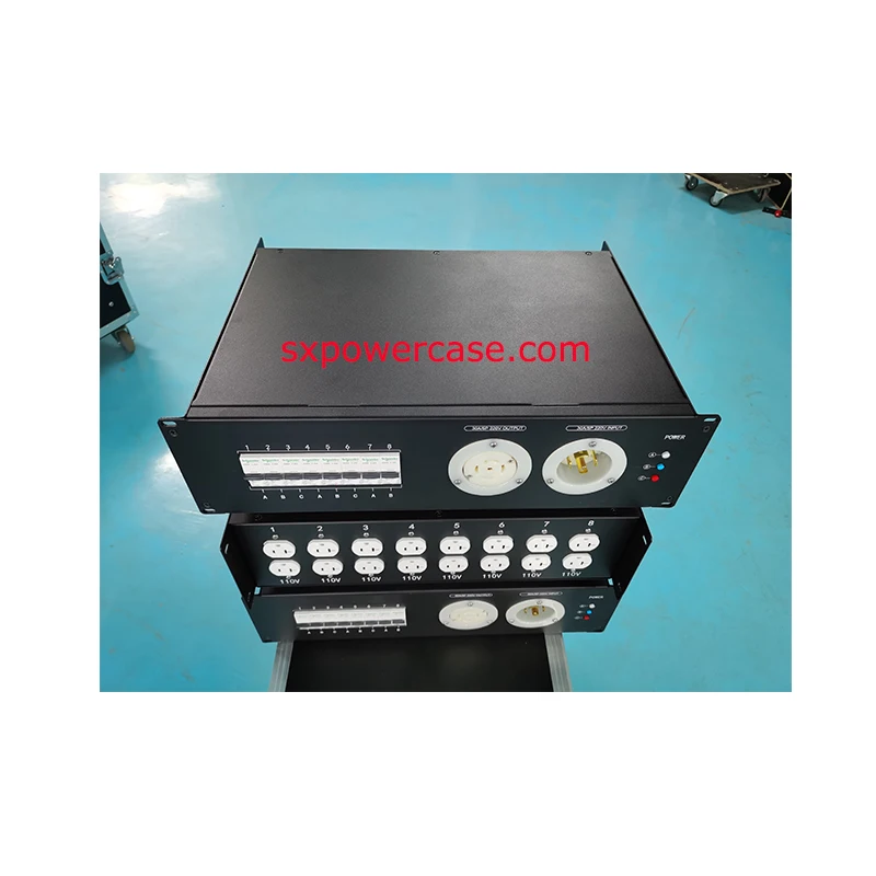 SX 3u 30a Input 8way Out Rack Mount Single Phase Socapex Electrical Power Distro Boxes