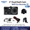 กล้องติดรถยนต์หน้าหลัง HD หน้าจอสัมผัส 4 นิ้ว