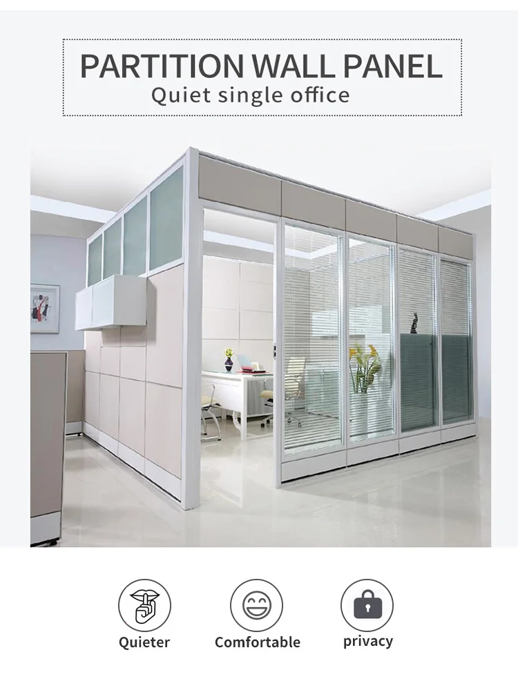 Office Combination Screen White Color 80mm Thickness High Glass ...