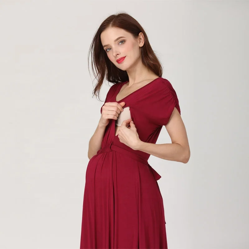 Maternity Maxi Dress - Perfect for Pregnant & Breastfeeding