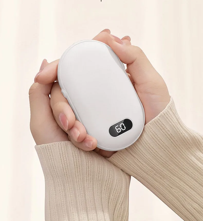 2022 Digital Display Hand Warmer Double Sided Heating Charging Hand