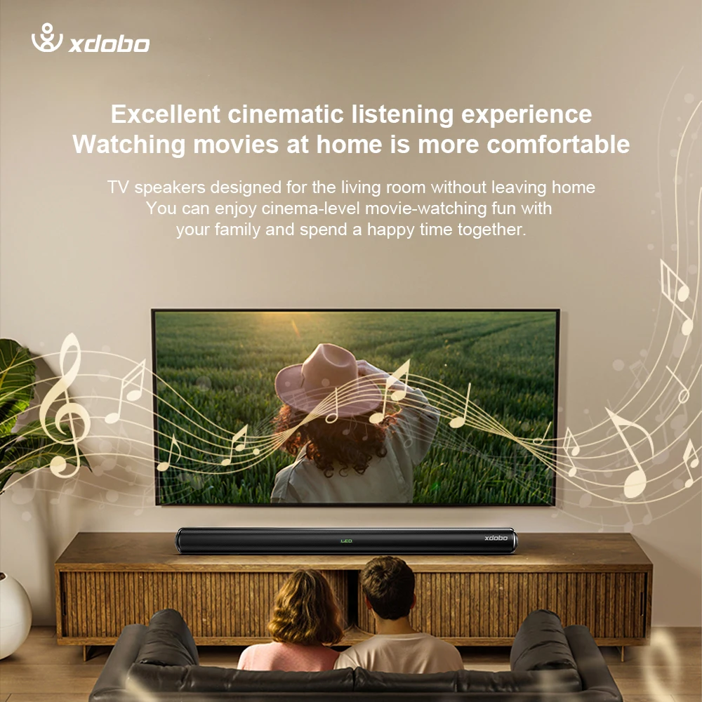 XDOBO Home 1978II Sound Bar for TV 3D Surround Sound Home Theater Audio System 80W Wireless TV Speaker Deep Bass Soundbar